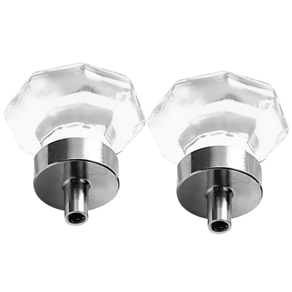 

2Pcs Crystal Cabinet Knob Clear Octagon 36x27mm Drawer Knobs Hardware Pulls for Kitchen Dresser Wardrobe Closet Door
