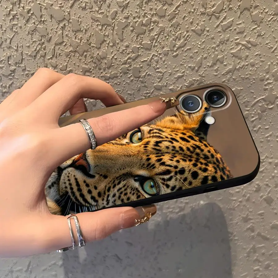 Custodia morbida per telefono leopardata nera per iPhone XS Max 13 12 11 17 Pro Max 17Air 7 8 XR 15 16 14 Plus