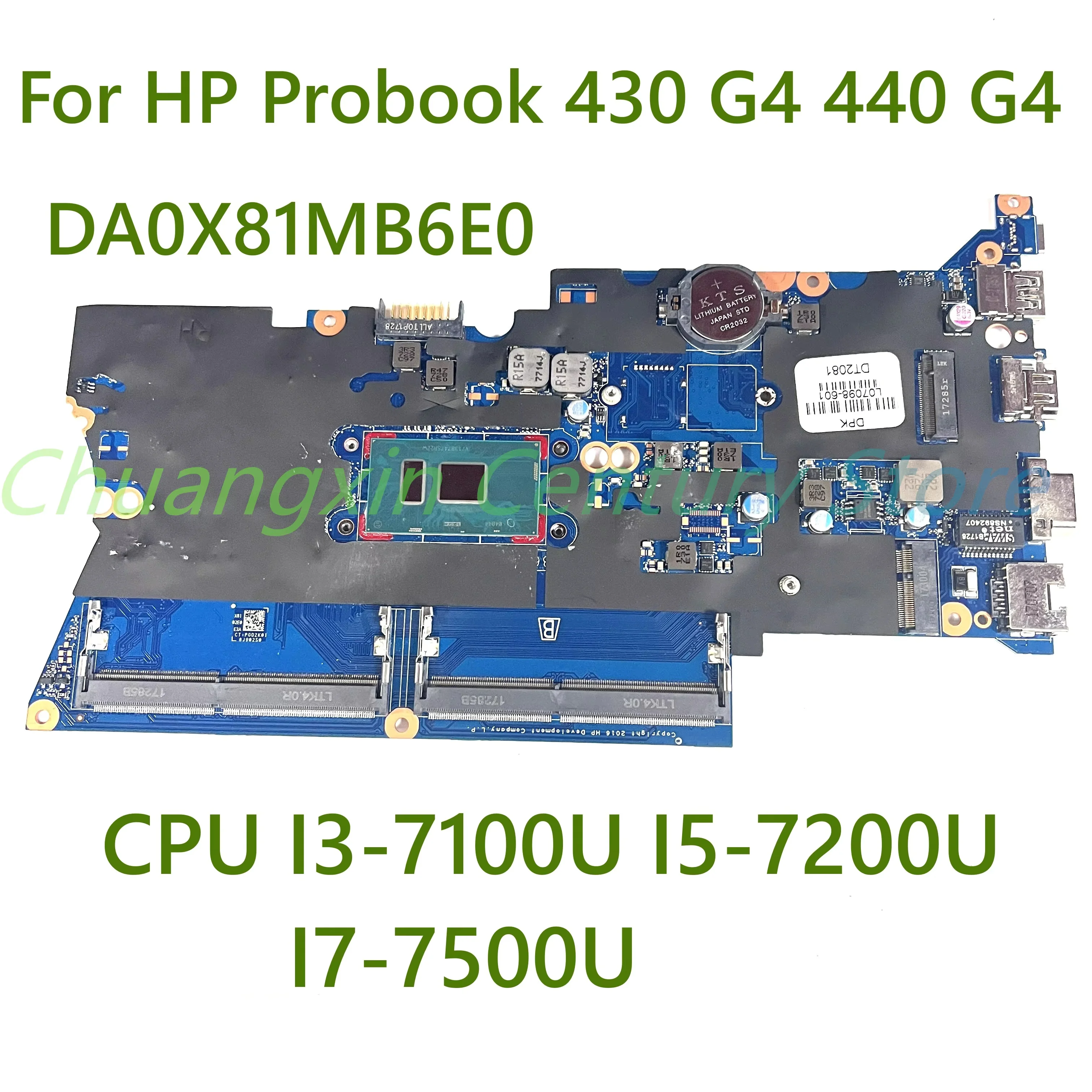 DA0X81MB6E0 motherboard For HP Probook 430 G4 440 G4 Laptop with I3-7100U I5-7200U I7-7500U 100% Tested Fully Work