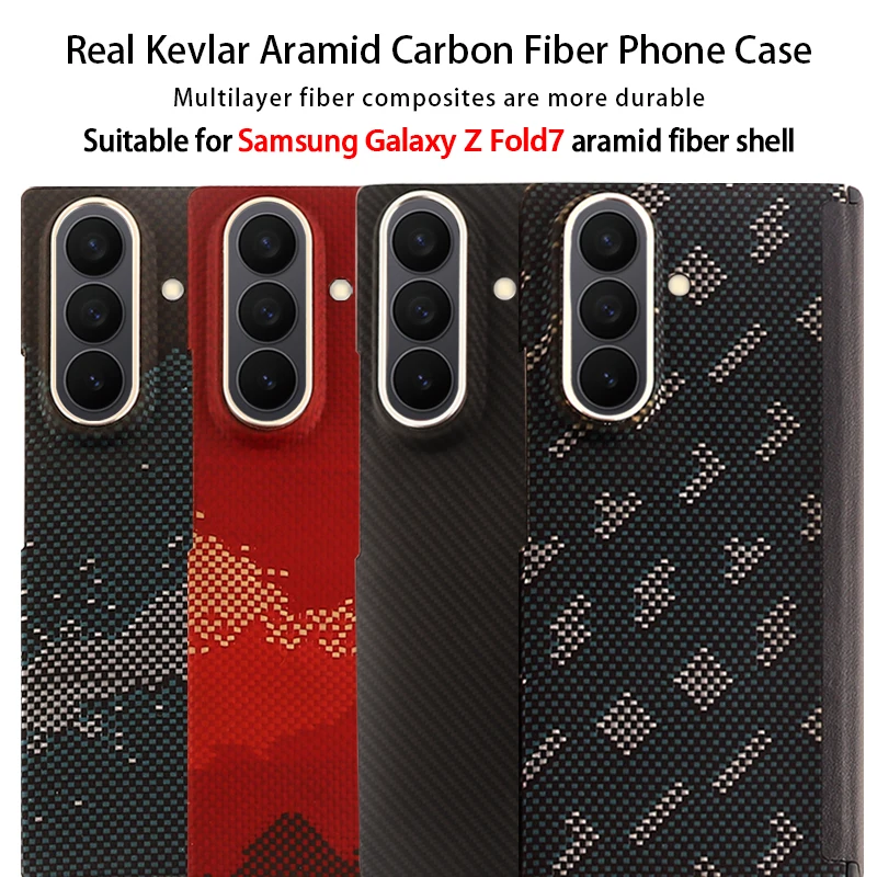 

For Samsung galaxy Z Fold 7 Carbon fiber Magsafe Case Kevlar Fabric Ultra Thin Hard Cover Magnetic Protective Shell Aramid Case