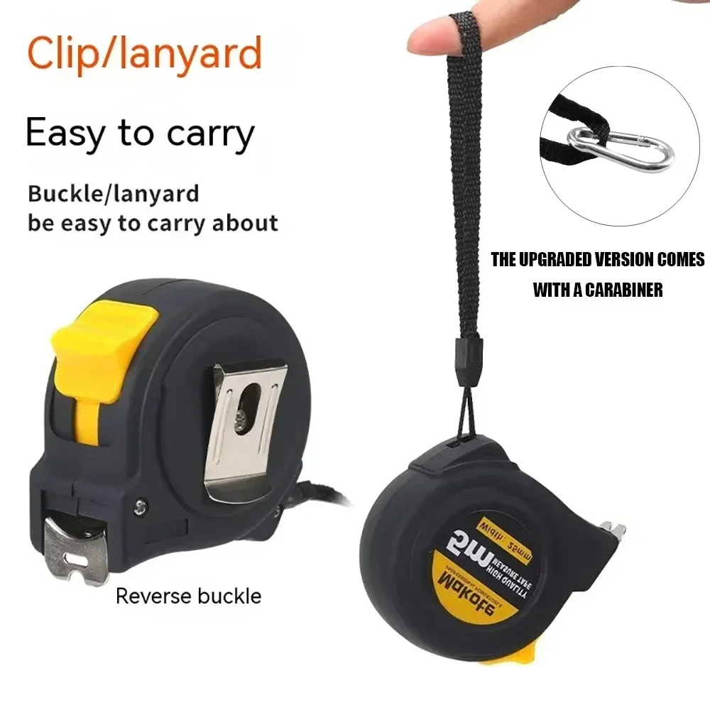 High Precision 5M Ruler Self-Locking Tape Measure with Fluorescent Metric English Drop-proof Retractable for Work Home Man Gift