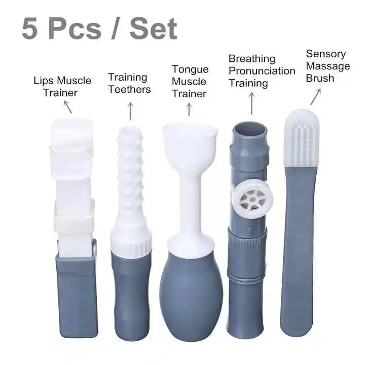 5pcs Tongue muscle tongue absorption device of electric vibration massage trainer speech disorder swallowing rehabilitation tool