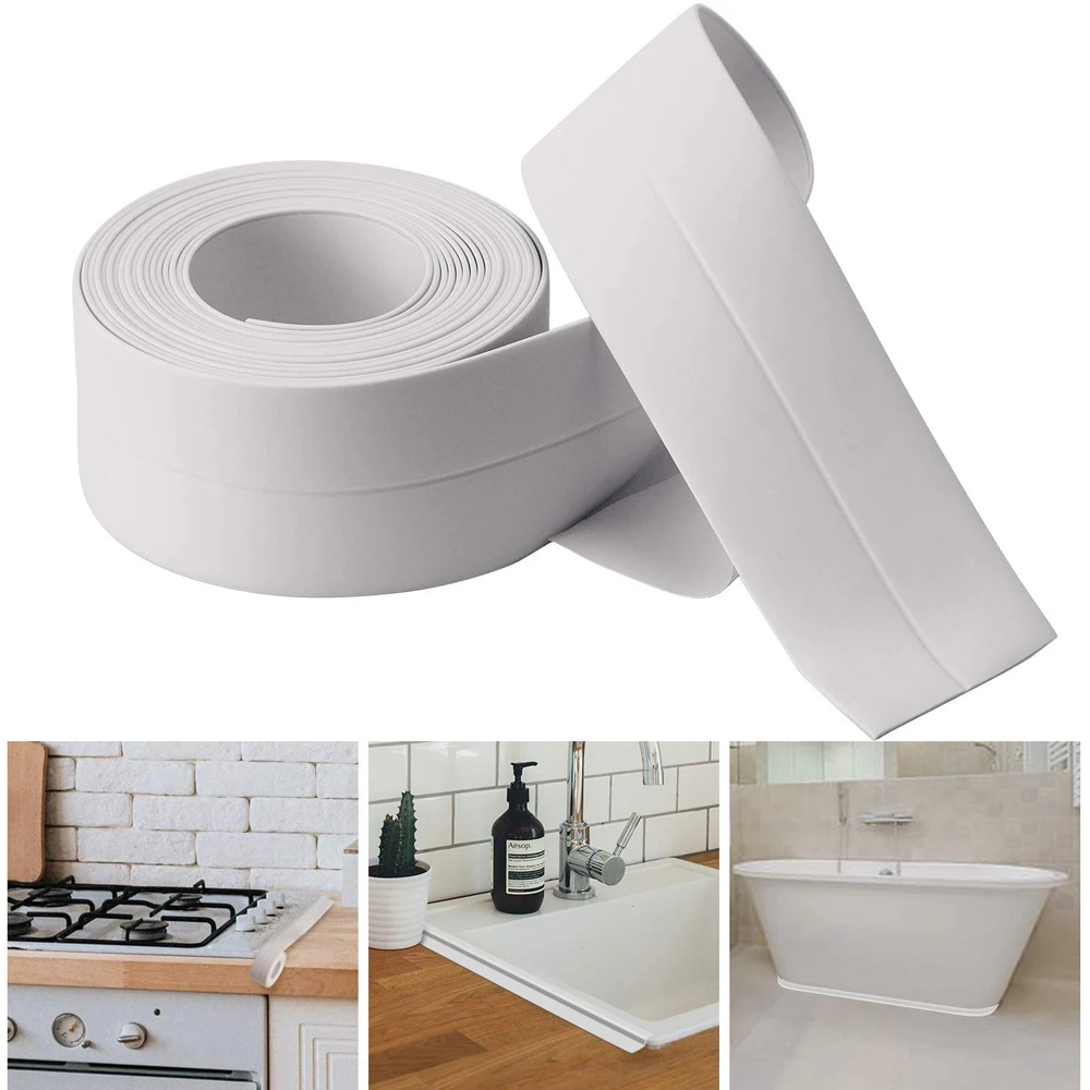 Caulk Tape Sealant Strip PVC Self Adhesive Tub and Wall Sealing Tape Shower Tile Sealer Adhesive Sealant Waterproof Mould Proof