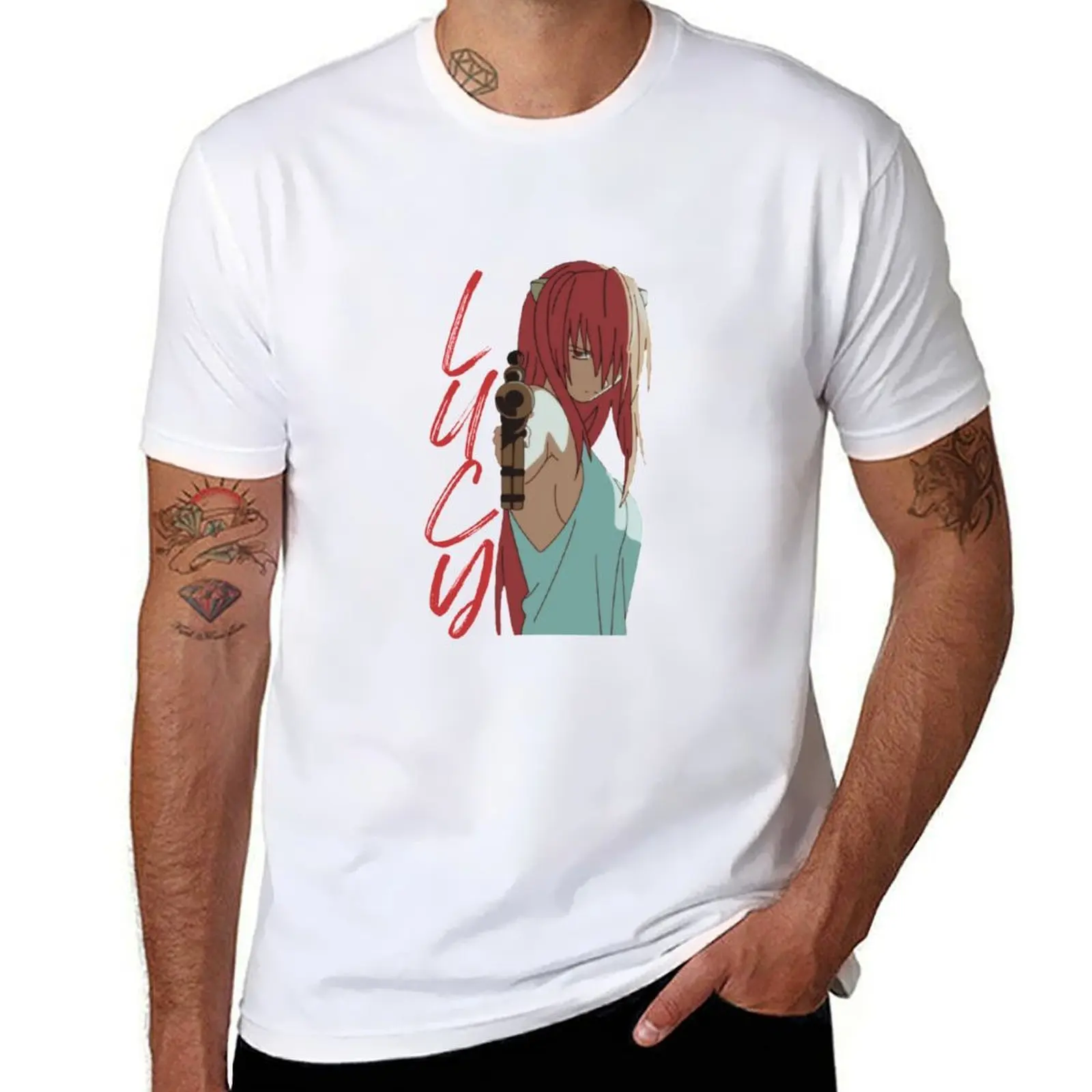 Lucy Elfen Lied - ORIGINAL by SillyFun.redbubble.com T-Shirt topping anime figures cotton t shirt men