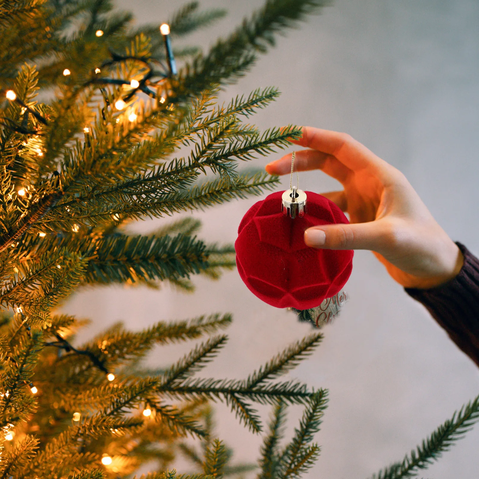 

12Pcs Christmas Tree Decorations 6cm Flocked Ornaments for Holiday Trees Wreaths Garlands Shatterproof Safe Kids Pets