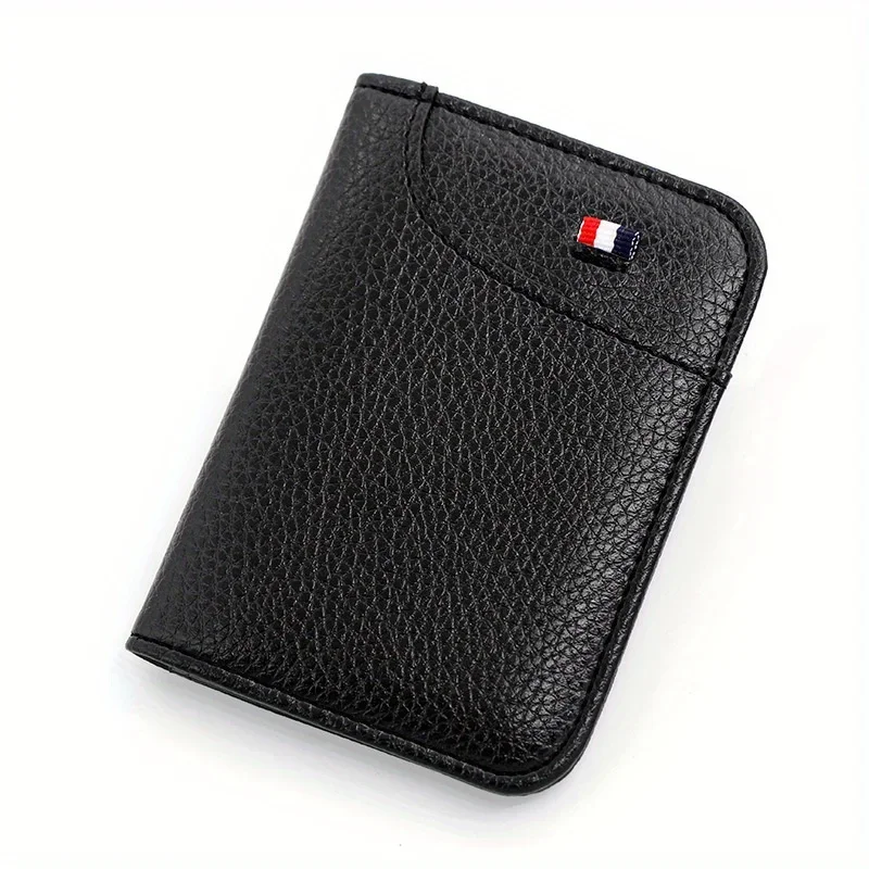 Men's Minimalism PU Leather Credit Card Wallet, Men's Fashion Soft Thin ID Card Holder, Slim Small Business Cards Cases Holder