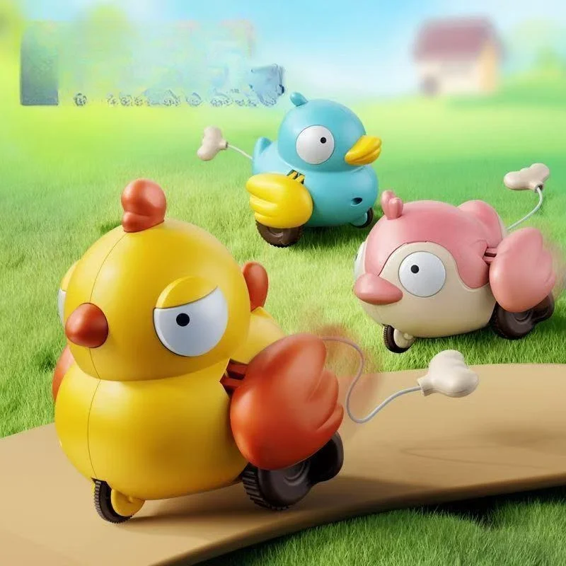 

3pcs New-Pulling Rope Chicken Wind-up Toy Funny Wobbling Kids Toya Desktop Fidget Companion Collectible Toddler Kids Toys Gift