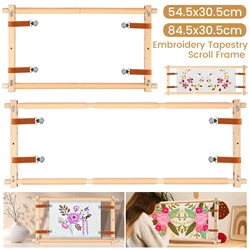 Embroidery Scroll Frame Wooden Cross Stitch Scroll Frame Rotated Needlepoint Embroidery Tapestry Scroll Frame Adjustable