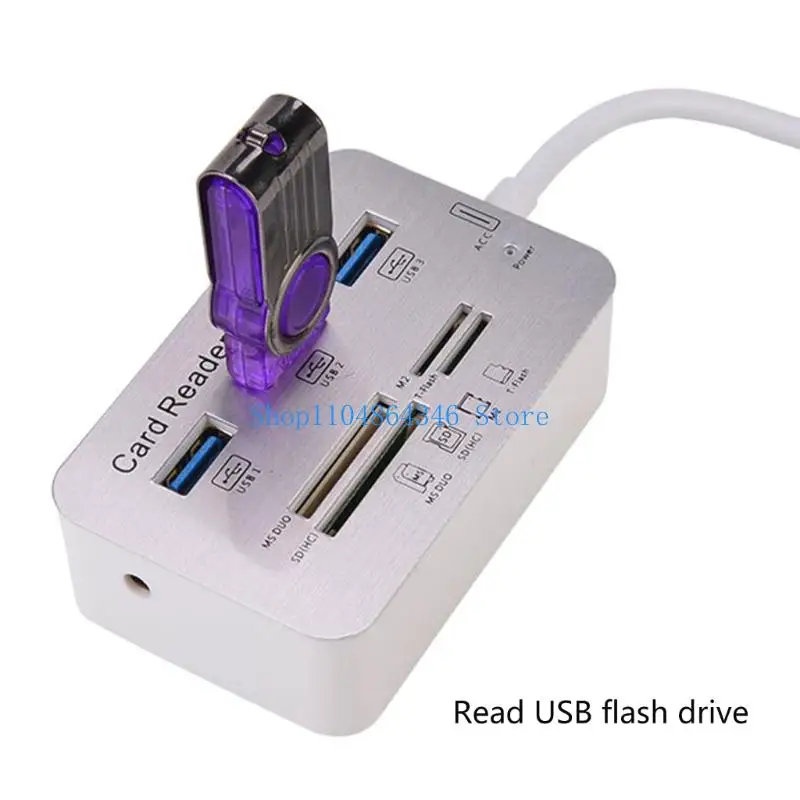 5asd Ergonomic USB3.0 Card Reader and Hubs for Enhanceds Laptop and Desktop Functional