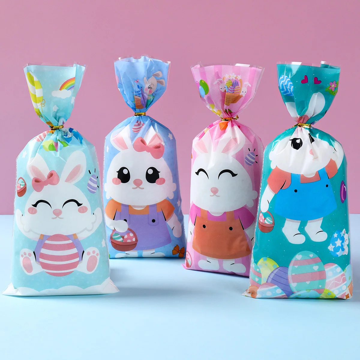 

20/50Pcs Easter Gift Bags Easter Candy Cookie Bags Rabbit Chick Eggs Easter Bags for Gift Packaging Pouch Easter Decoration 2024