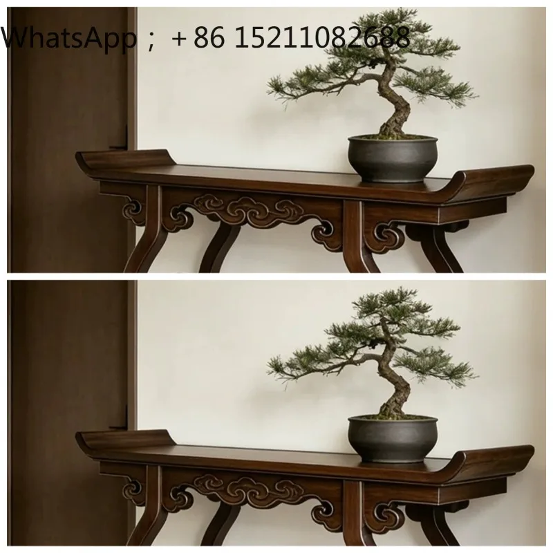 SCY ash wood auspicious cloud entrance table solid wood warped head table household living room high-end table