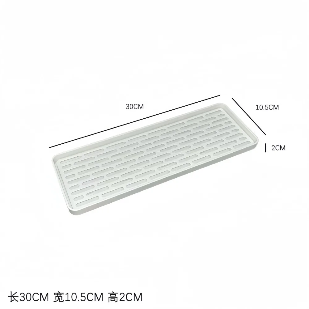 Portable Plastic Drain Tea Tray Double-layer Tableware Storage Cutlery Holder Detachable Water Cup Drain Plate Household
