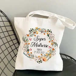 Personalized teacher's gift Bridesmaid Tote Bags Maid of Honor Totes Custom Name Handbag Bridal Shower Party Gifts