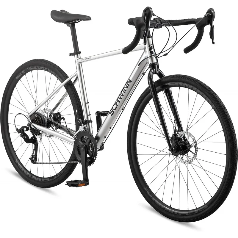 AQSchwinn Sporterra Adventure Adult Gravel Bike for Men and Women,14-Speeds,700c Wheels,Lightweight Aluminum Frame