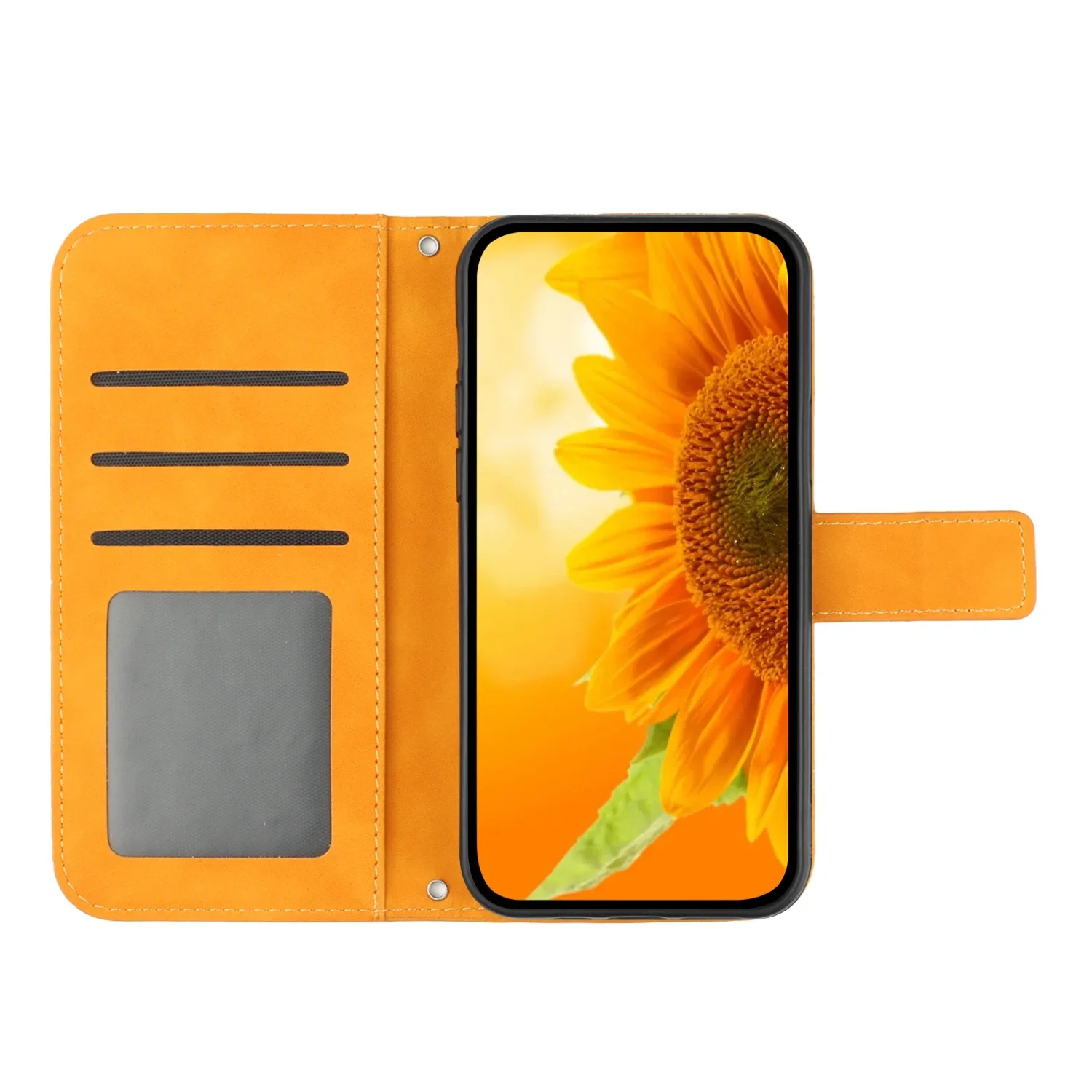 S25 S24 S23 Glitter Phone Case for Samsung Galaxy A56 A36 A26 A16 A06 A55 A35 A25 A15 Cases Sunflower Leather Wallet Flip Cover