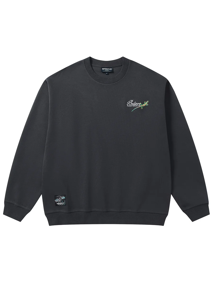 

Мужской свитшот в американском ретро-стиле, плотный, повседневный, с длинным рукавом, широким круглым вырезом, из смесового хлопка и полиэстера, осенне-зимний, модный.