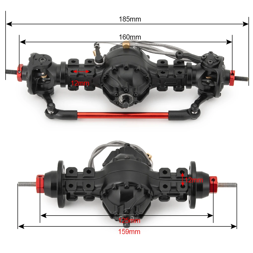 Metal Alloy Front Rear Differential Axle Built-in Steel Gear for 1/14  Tamiya LMT 4WD RC Car Upgrade Part