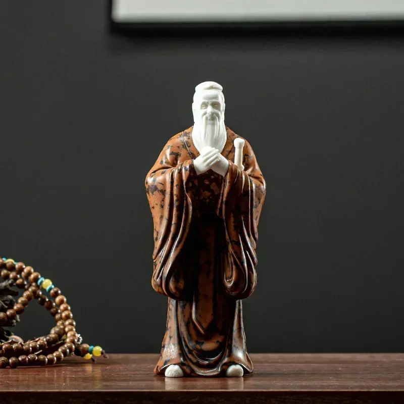 

Confucius, a saint sculpture statue Ceramic modern art sculpture Chinese style high quality home living room loft decoration