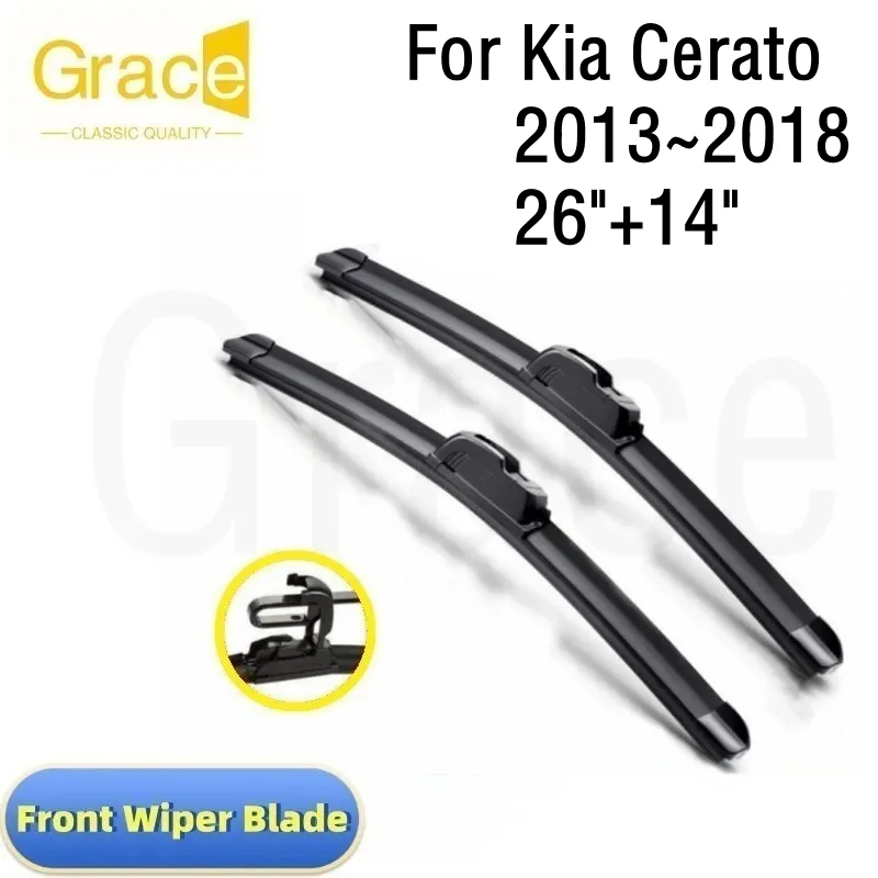 

For Kia Cerato Wiper Blade 26"+14“ Car Windshield Windscreen Rubber 2013 2014 2015 2016 2017 2018