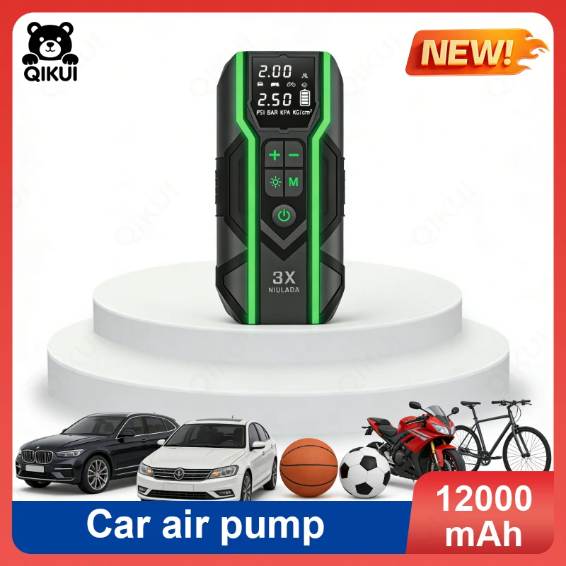 

Portable Car Air Compressor for Emergency Power Supply with Wireless Charging Function for Cars SUVs Trucks for Tire