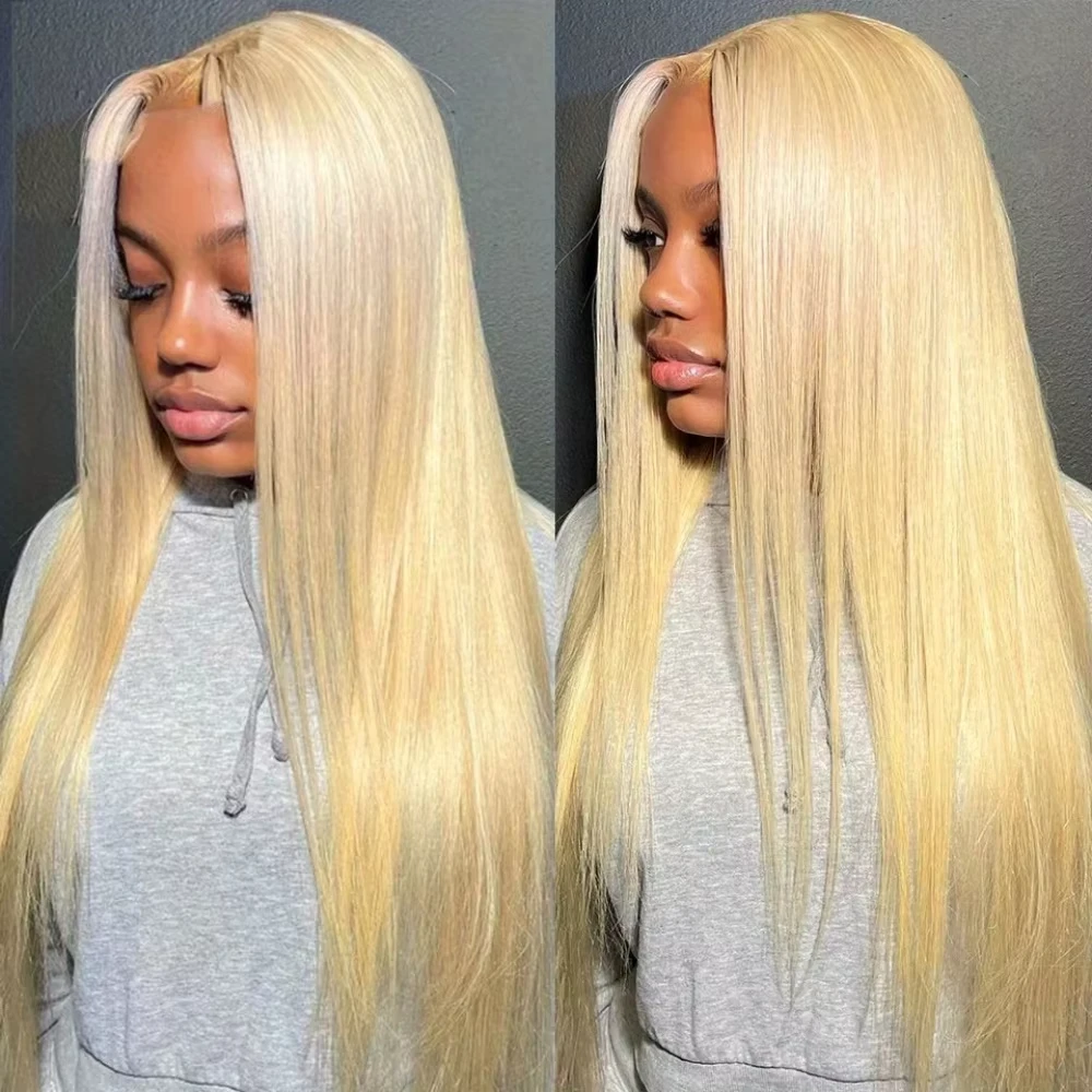 

Прямые парики из натуральных волос 613 блонд, 4x4, с прозрачным кружевом, без клея, с предварительно выщипанной линией роста волос, 180% плотность, кружевные парики