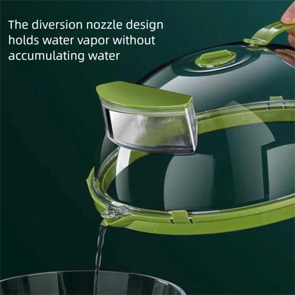 

Transparent Microwave Splatter Cover Splash-proof Water Injection Fresh-Keeping Cover Oil-proof with Handle Microwave Cover