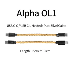 ONIX Alpha OL1 Neotech Pure Silvel Audio Cable USB C to USB C / USB C to Lightning Interfacer for ONIX Alpha XI1 DAC