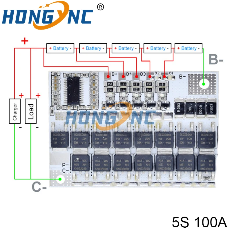 3S 4S 5S 3.2V 3.7V BMS 12V 16.8 21V 100A Li-ion LMO Ternary Lithium Battery Protection Circuit Board Li-POLYMER Balance Charging