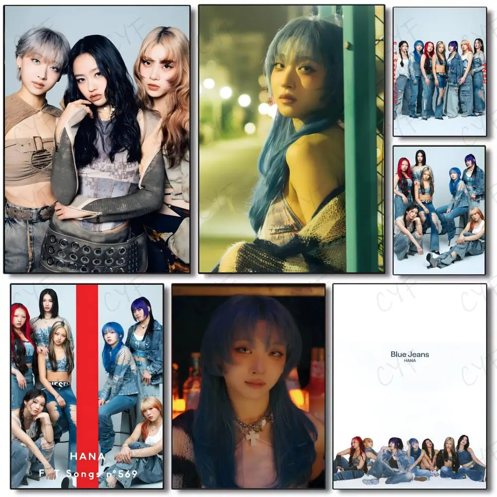 kpop girl group poster H-HANA Poster Painting Wall Art Mural for Living Room Home Decor and Gifts
