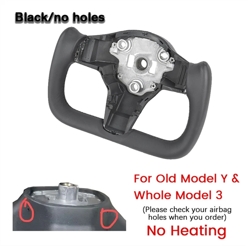 Car Yoke Steering Wheel Steering For Tesla Model 3 2017-2023 Model Y Steering Racing Custom Styling No Heating Side Hole