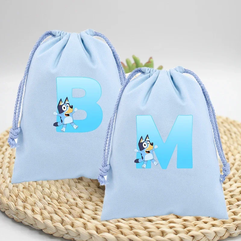 Blueys Drawstring Bag Children Cartoon Bingoes Storage Bags Cute Anime Figure Drawstring Pouch Large Capacity Birthday Gift Bag