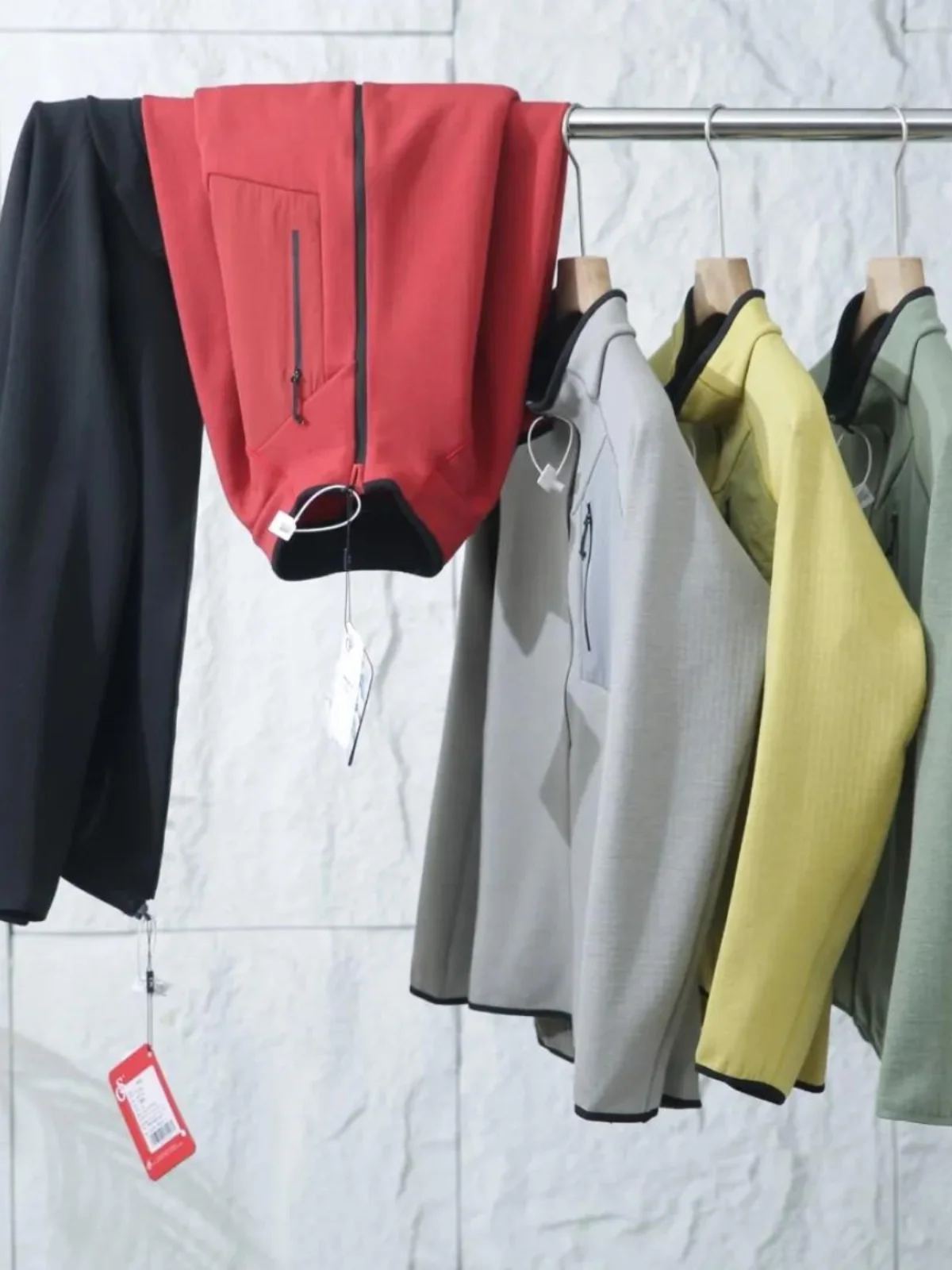 

Early Spring Men's Fce Lined Stand Collar Jaet Full Zip Qui Dry Faionable Urban Sle Long Sve Outerwear Coat