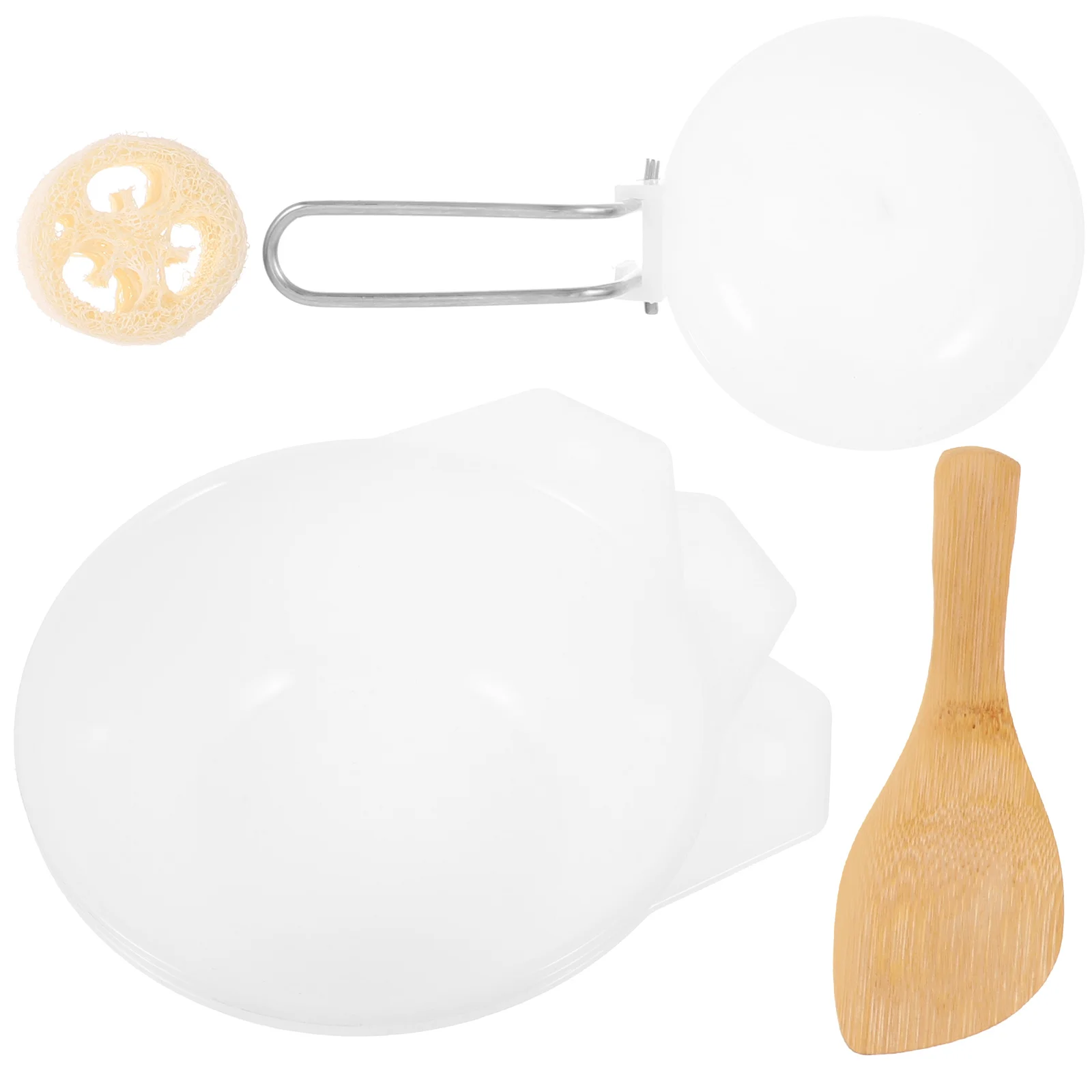 

1Set Camping Cookware Set Outdoor Lightweight Portable Reusable Plastic Small Bowl Soup Bowl Rice Spoon Cleaning Ball