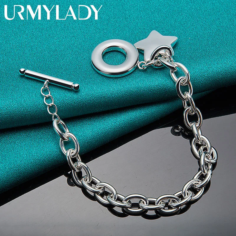 

URMYLADY 925 Sterling Silver Star Bracelet For Women Wedding Party Fashion Charm Jewelry