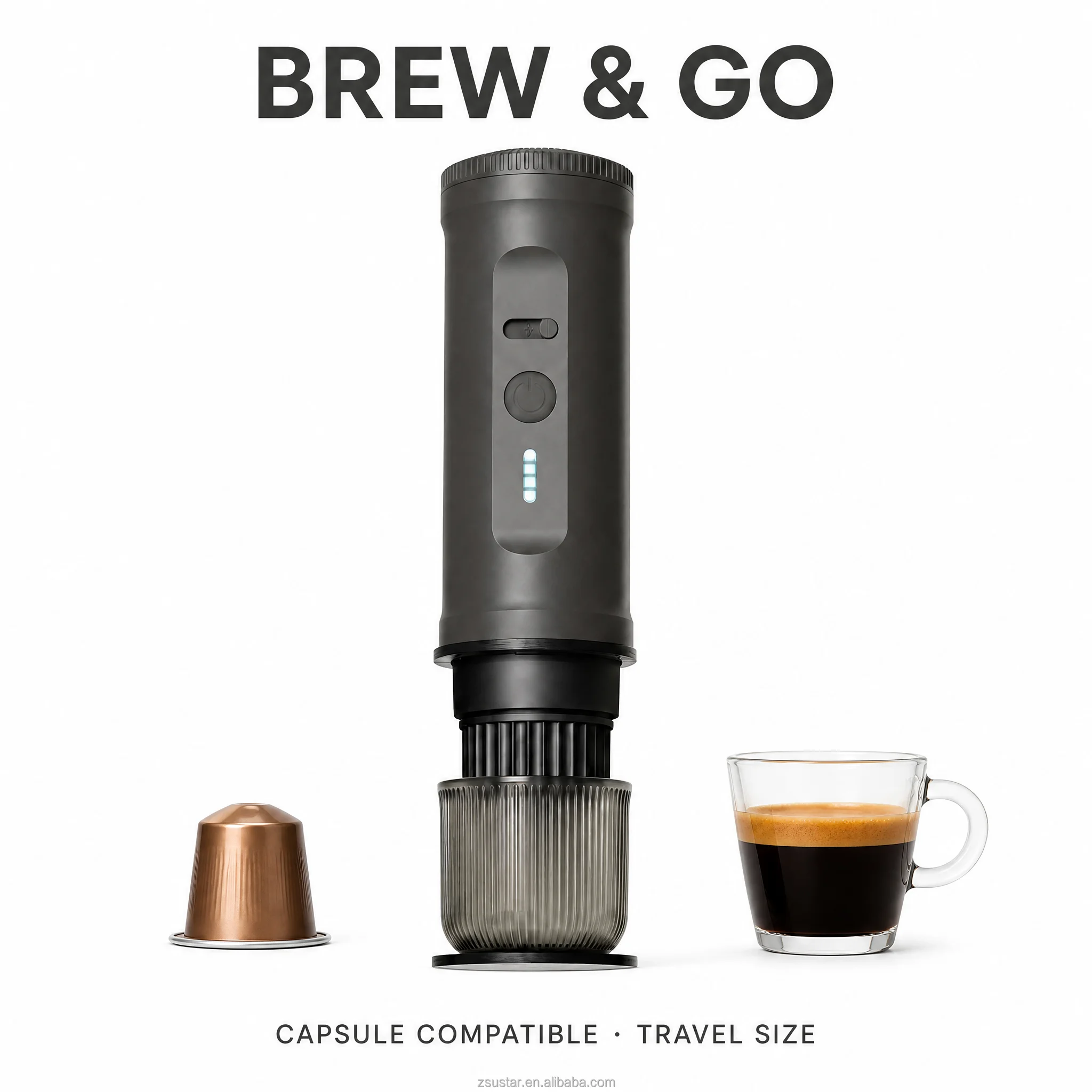 Cordless Travel Espresso Machine 20Bar, 7800mAh Battery USB-C Fast Charge, Portable Self-Heating  Coffee Maker for Hiking