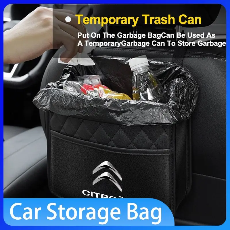 

Car Backseat Organizer Multifunction Leather Interior Hanging Storage Bag For Citroen C1 C2 C3 C4 C5 DS4 DS5LS DS6 Accessories
