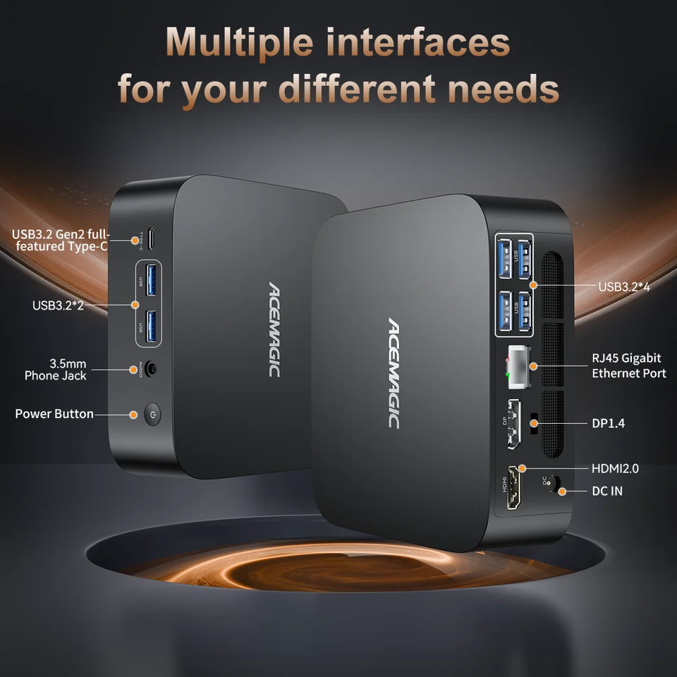 ACEMAGIC K1 MINI PC AMD Ryzen 5 7430U 16GB LPDDR4 RAM 512GB SSD