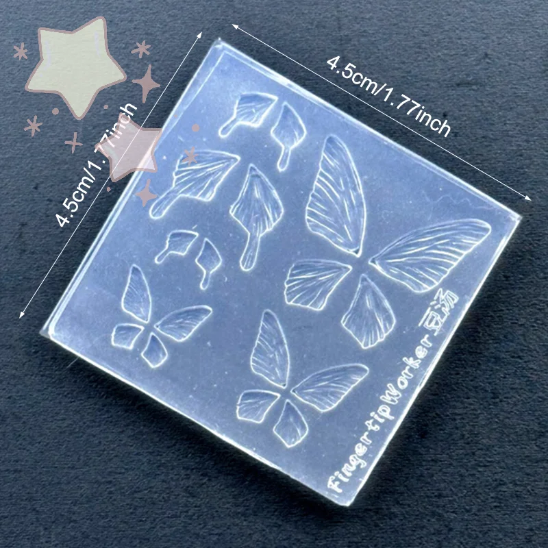 [TW]1Pcs 3D Silicone Nail Mold Butterfly Mould Stamping Plate Nails Stencils for DIY UV Gel Nail Carving Mold