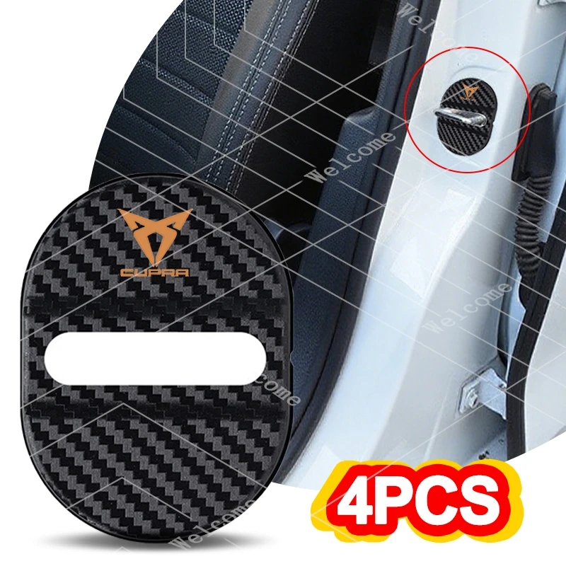 Silicone Car Door Lock Buckle Protection Cover Elastic For Seat Cupra Ateca Born Leon IBIZA Raval Formentor Terramar valve core