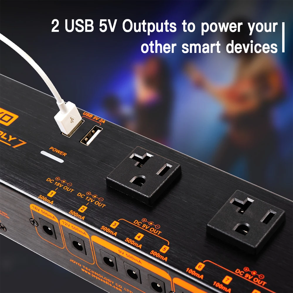 JOYO JP-07 Guitar Effect Pedal Power Supply 9 Isolated DC Outputs 9V/12V/18V AC Adapter 1200W Low Noise Guitar Effect Power