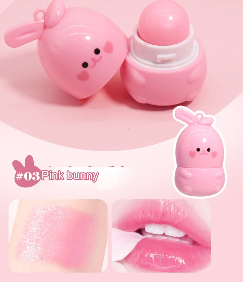 أرنب تغيير لون أحمر الشفاه غير عصا كوب هلام أحمر الشفاه ترطيب ترطيب تغيير لون الشفاه بلسم تغيير دافئ بلسم الشفاه #6