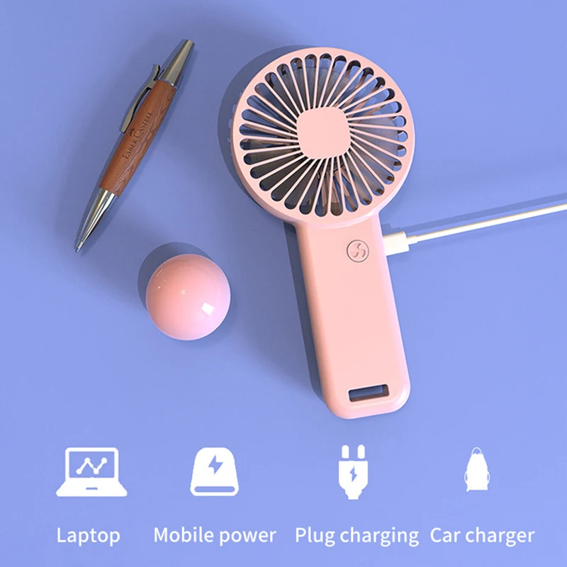 

800mAh Hand Fan Handheld Mini Fan USB Rechargeable Air Cooling Fan Adjustable Cooler Fan With Phone Holder For Outdoor Travel