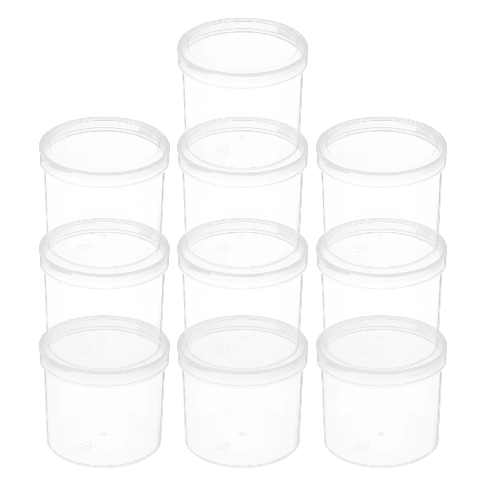 

10 Pcs Clear Plastic Container Storage Boxes for Beads Coins Jewelry Travel Round Lid Design Acrylic