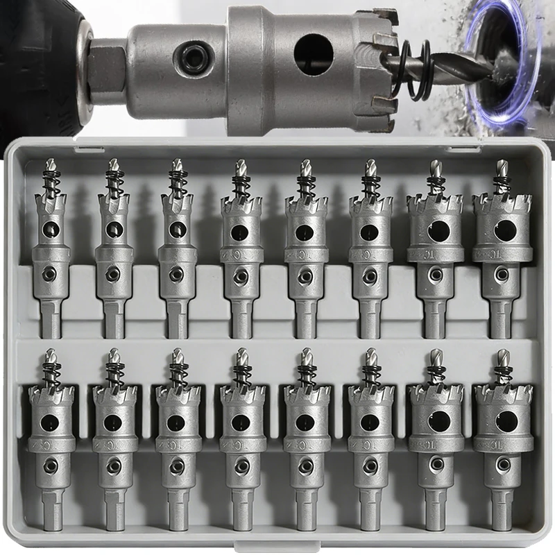 

Корончатое сверло TCT с твердосплавными напайками для сверления отверстий в нержавеющей стали, железе, металле, ПВХ, сплавах. Инструмент для пробивки отверстий.