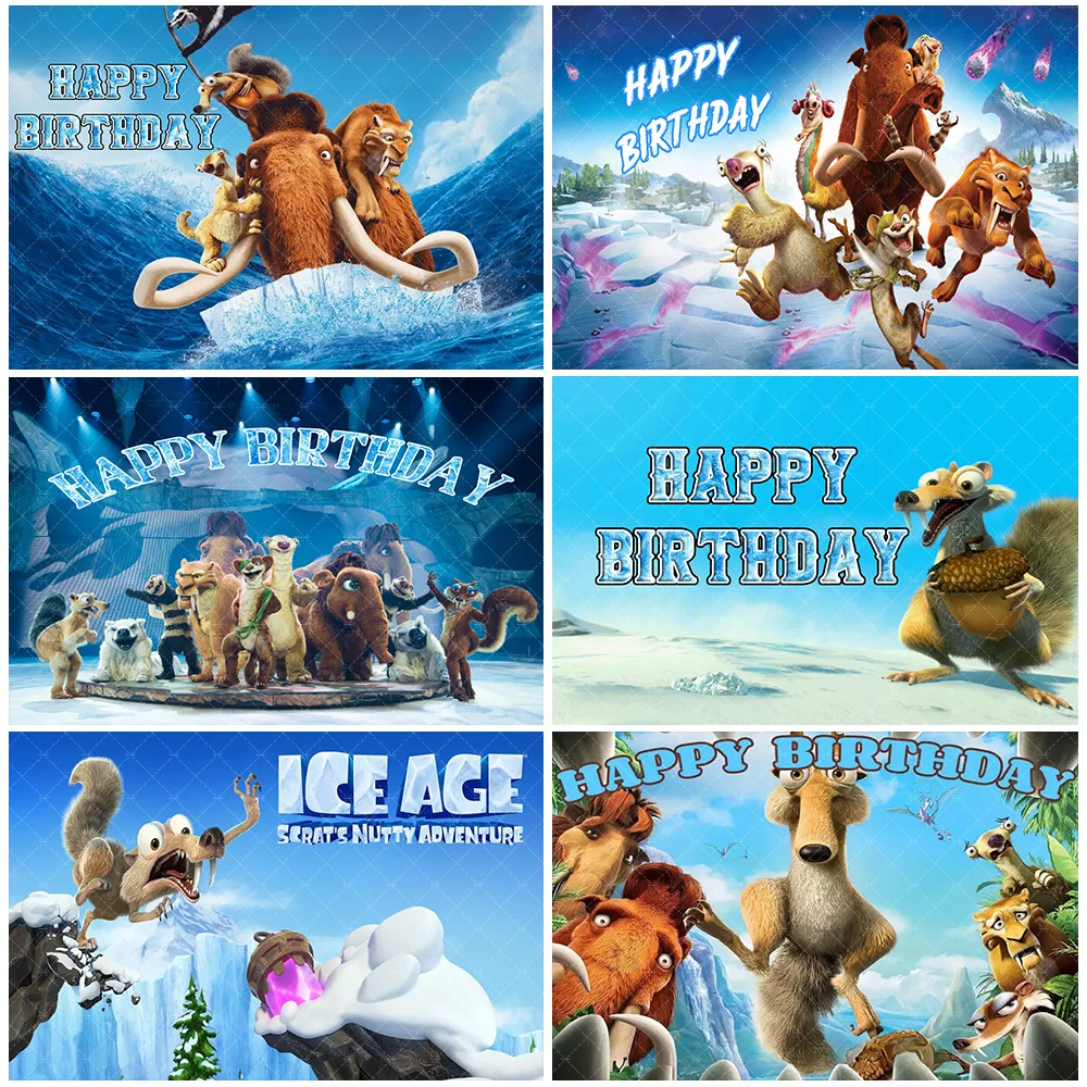 

Disney Ice Age Theme Backdrop Children Birthday Party Decorations Movie Ice Age 2 Kids Favor Gift Baby Shower Supplies Banner