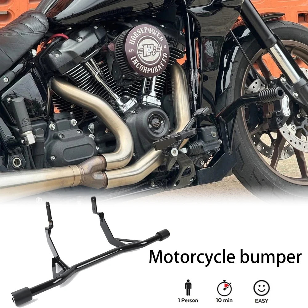 

Heavy Duty Engine Crash Bar & Black Side Fairings Protector Guard for Harley Softail Low Rider ST/FXLRST 2023 Motorcycle