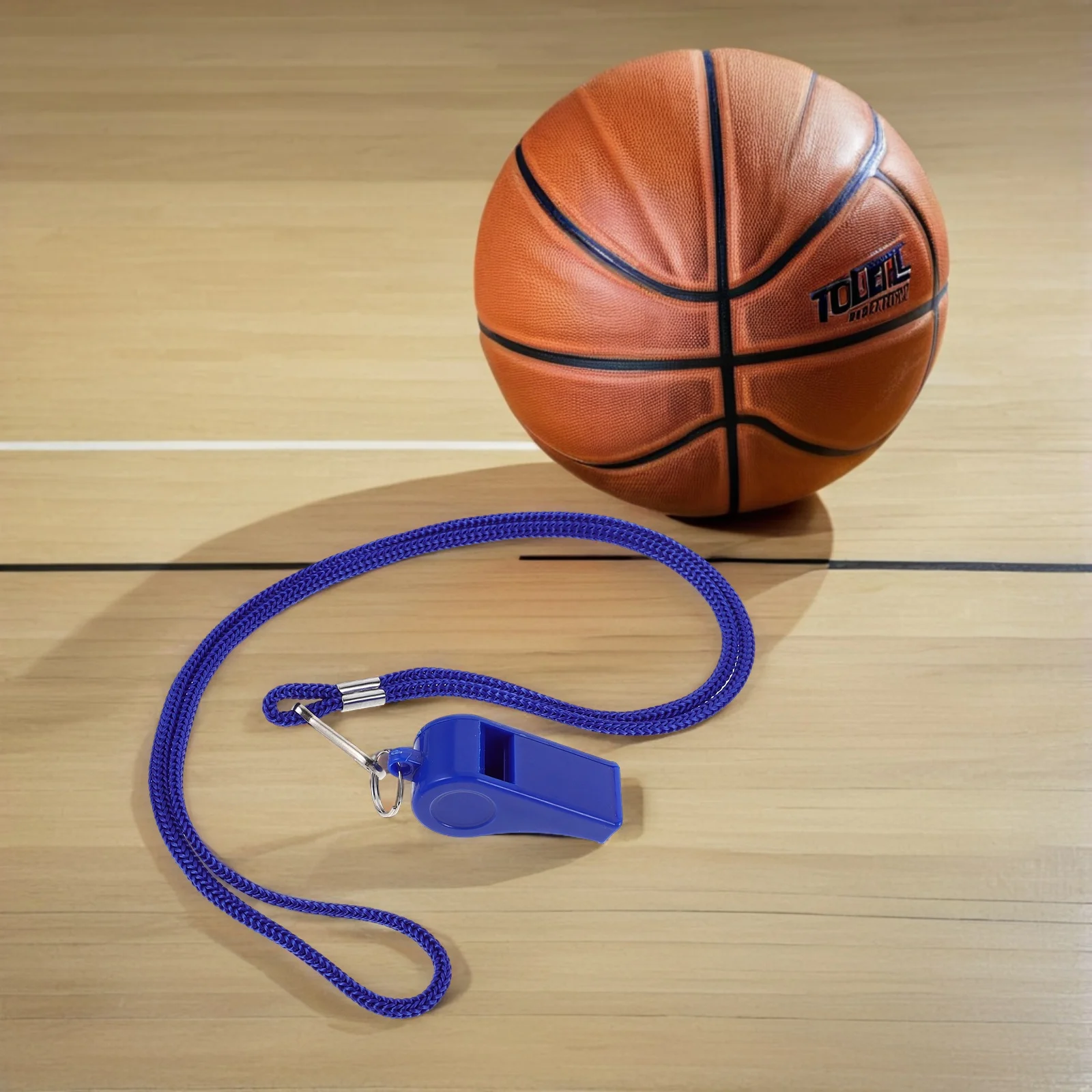 

36Pcs Blue Plastic Outdoor Survival Whistles Loud Emergency Sports Referee Whistle for Hiking Camping Soccer Basketball