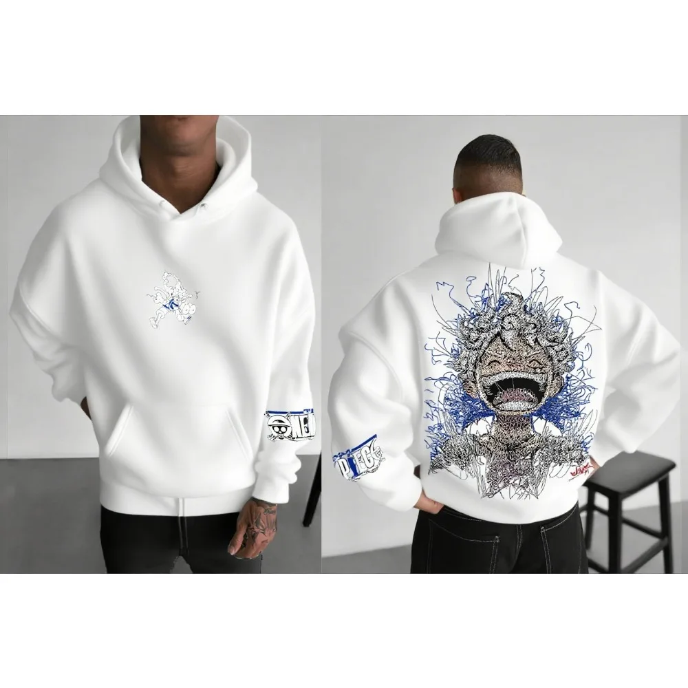 

ONE PIECE Animation Hoodie Available in Multiple Colors, Pure Cotton Casual Loose for Men and Women in Autumn and Winter