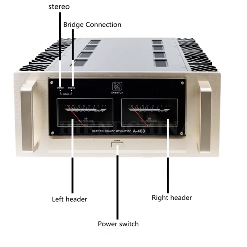STPA-02 Clone Study Acceleration A400 High Power 4-Channel Pure Class A Power Amp Bridge Connection 320W(8Ω) 600W(4Ω)1000W(2Ω