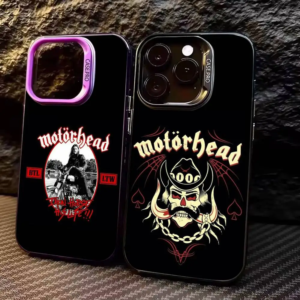 

COOL M-MotorheadS L-Lemmy Phone Case For iPhone17,16,15,14,13,12,11 Plus,Pro Max Colored Silver Plated Inside Cover